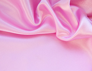 Image showing Smooth elegant pink silk as background 