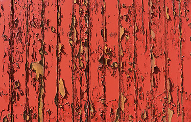 Image showing Red peeling paint