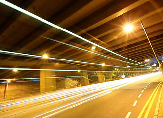 Image showing traffic in city at night