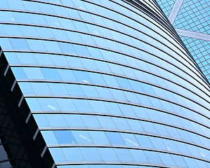 Image showing transparent glass wall of office building