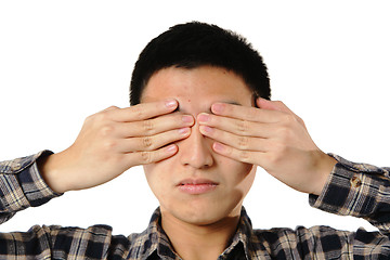 Image showing man cover his eye