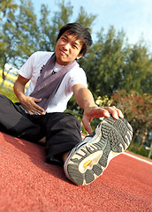 Image showing man doing stretching exercise