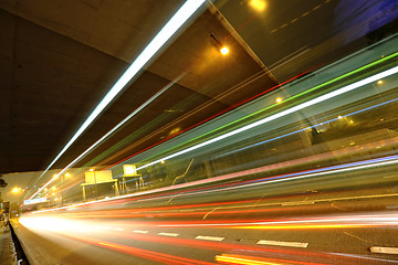 Image showing light trails in mega city