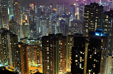 Image showing apartment building at night