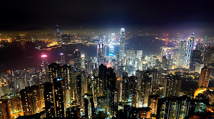 Image showing Hong Kong skyline at night