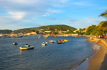 Image showing Boats over the sea in Buzios,Rio de janeiro, Brazil