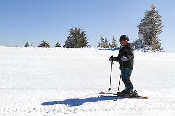 Image showing young boy skiing