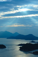 Image showing Ocean islands sunrise Landscape