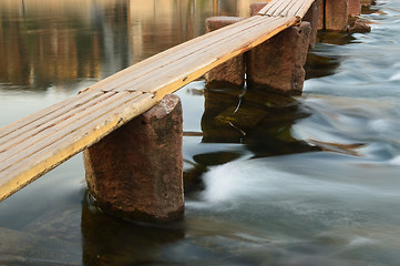 Image showing Wooden bridge on the river