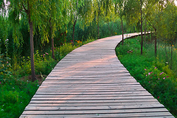 Image showing Wooden road