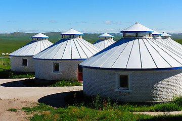 Image showing Yurt in Mongolia Grassland