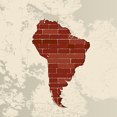 Image showing South America wall map