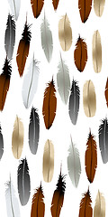 Image showing Seamless background with feathers