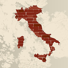 Image showing Italy wall map