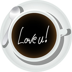 Image showing Message in a coffee cup