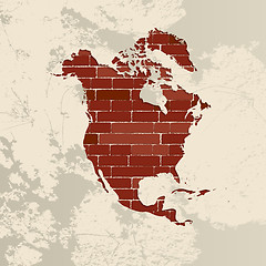 Image showing North America wall map