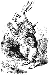 Image showing White Rabbit with watch 