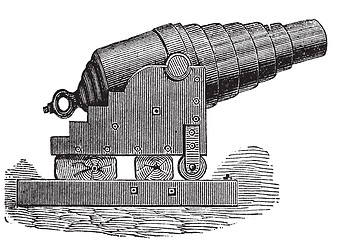 Image showing Armstrong cannon old engraving.