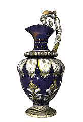 Image showing Blue Chinese vase with floral pattern