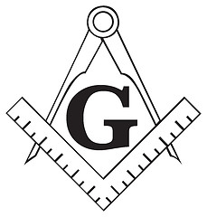 Image showing The Masonic Square and Compass symbol, freemason