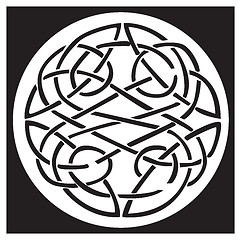 Image showing A celtic knot and pattern in a circle design