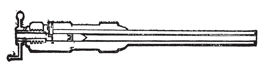 Image showing Section barrel Armstrong breech-loading old engraving.