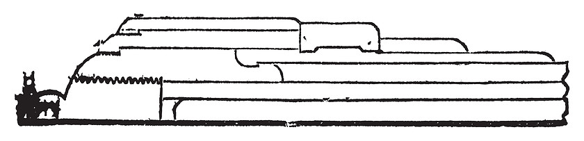 Image showing Armstrong gun section old vintage engraving.