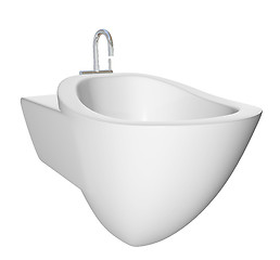 Image showing Round bidet design for bathrooms. 3D illustration