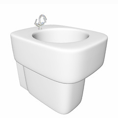 Image showing Round bidet design for bathrooms. 3D illustration