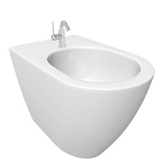 Image showing Round bidet design for bathrooms. 3D illustration