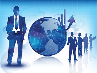 Image showing Blue business and technology background