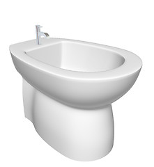 Image showing Round bidet design for bathrooms. 3D illustration