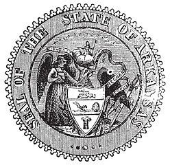 Image showing Seal of Arkansas prior to 1907 old engraving.