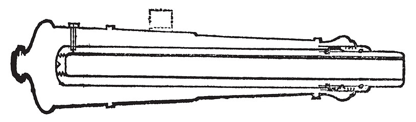 Image showing Palliser shot or Palliser gun old engraving.
