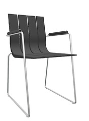 Image showing Modern black striped office chair