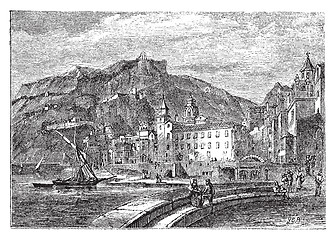 Image showing Amalfi in 1890, in the province of Salemo, Italy. Vintage engrav