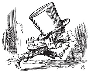 Image showing Mad Hatter just as hastily leaves - Alice's adventures in Wonder