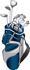 Image showing Golf Clubs in Bag