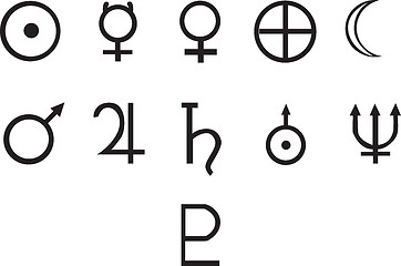 Image showing planetessymboles