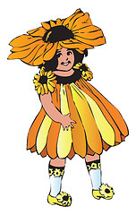 Image showing Black-eyed Susan or Rudbeckia hirta girl-flower