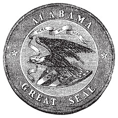 Image showing The Great Seal of the State of Alabama vintage engraving.