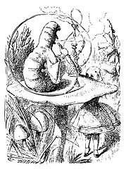 Image showing Smoking Caterpillarin Alice in Wonderland