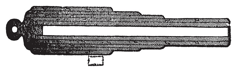 Image showing Whithworth gun section or Whirtworth rifle section old engraving