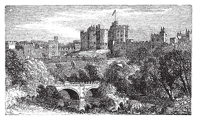 Image showing Alnwick Castle, in Alnwick, Northumberland County. 1890 vintage 