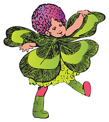 Image showing Four-leafed clover or Trifolium flower-child