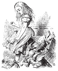 Image showing Giant Alice upsets the jury (literally) - Alice's Adventures in 