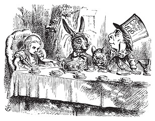 Image showing Mad Hatter’s Tea Party, Alice in Wonderland original vintage eng