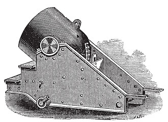 Image showing Mortar cannon vintage engraving.