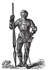 Image showing Henry VII armor, King of England, old engraving