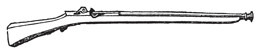 Image showing Arquebus ancient firearm old engraving